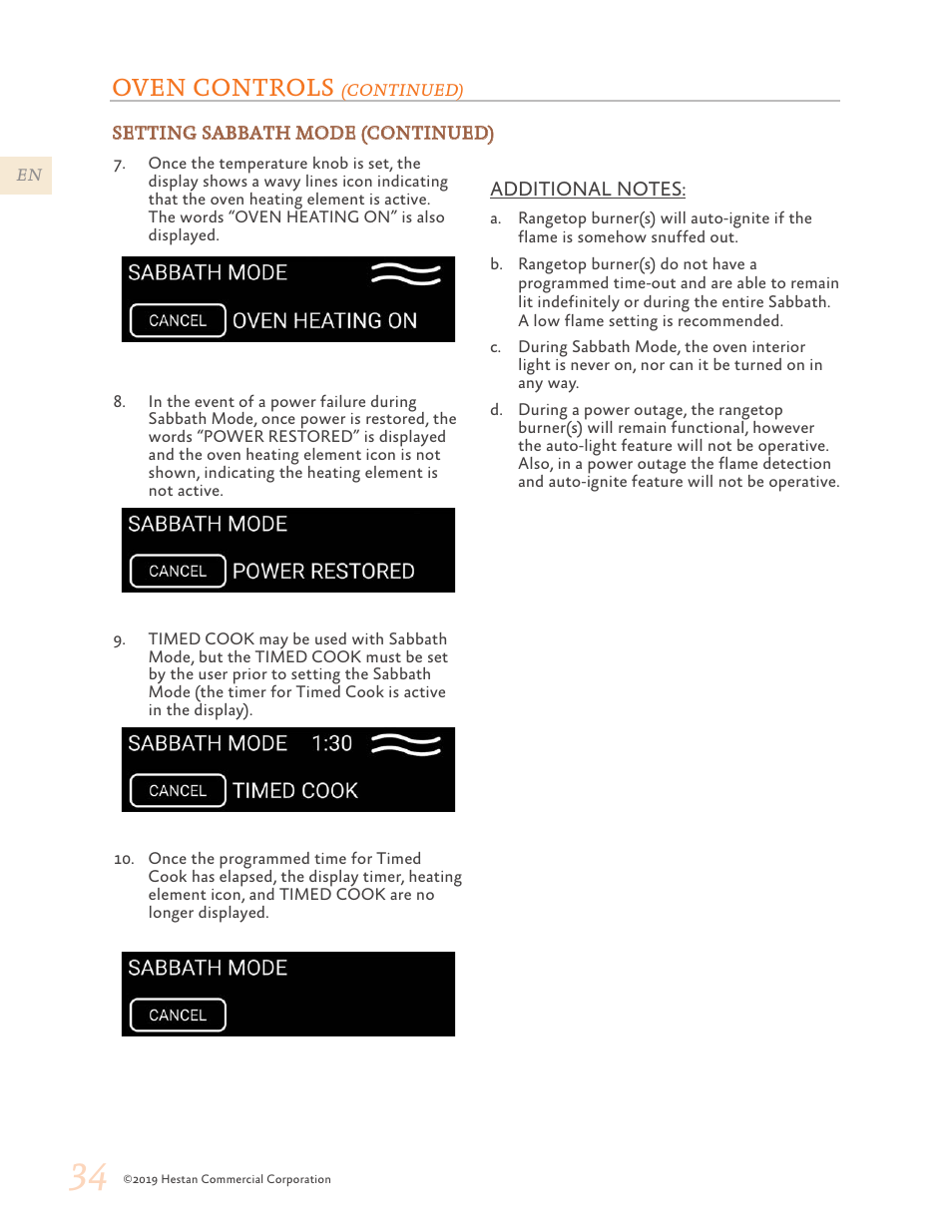 Oven controls | Hestan 48 Inch Freestanding Dual Fuel Range Use and Care Manual User Manual | Page 36 / 112