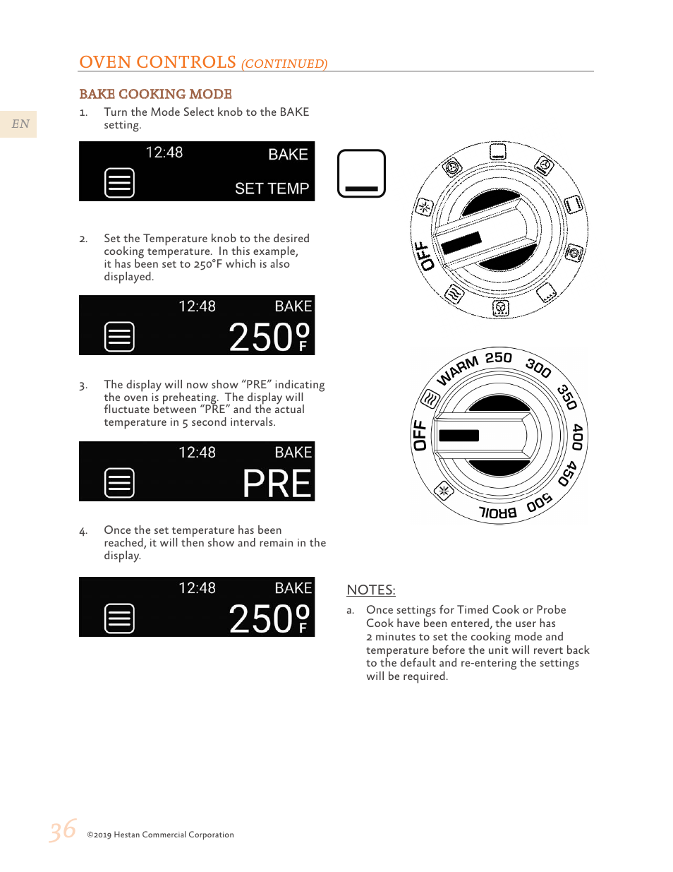 Oven controls | Hestan 48 Inch Freestanding Dual Fuel Range Use and Care Manual User Manual | Page 38 / 112