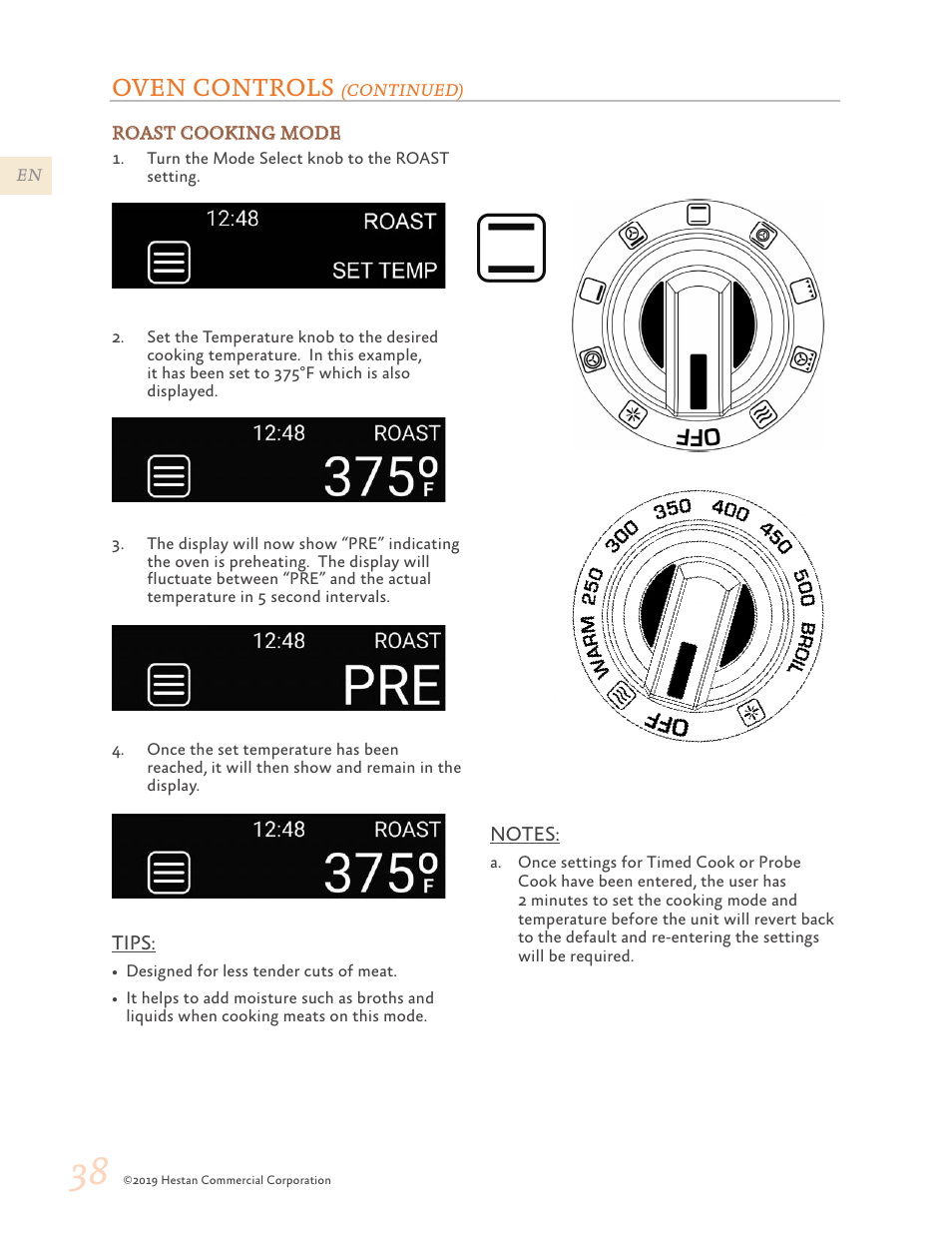 Oven controls | Hestan 48 Inch Freestanding Dual Fuel Range Use and Care Manual User Manual | Page 40 / 112