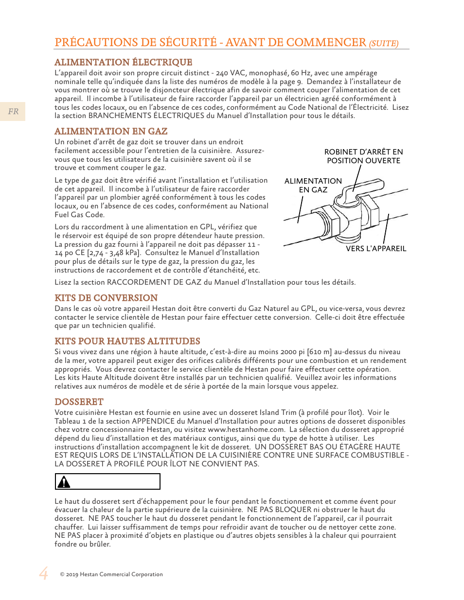 Précaution, Précautions de sécurité - avant de commencer | Hestan 48 Inch Freestanding Dual Fuel Range Use and Care Manual User Manual | Page 60 / 112