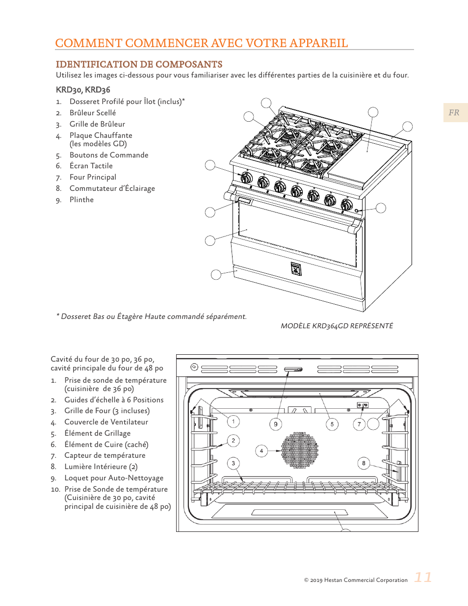 Comment commencer avec votre appareil, 11 comment commencer avec votre appareil | Hestan 48 Inch Freestanding Dual Fuel Range Use and Care Manual User Manual | Page 67 / 112