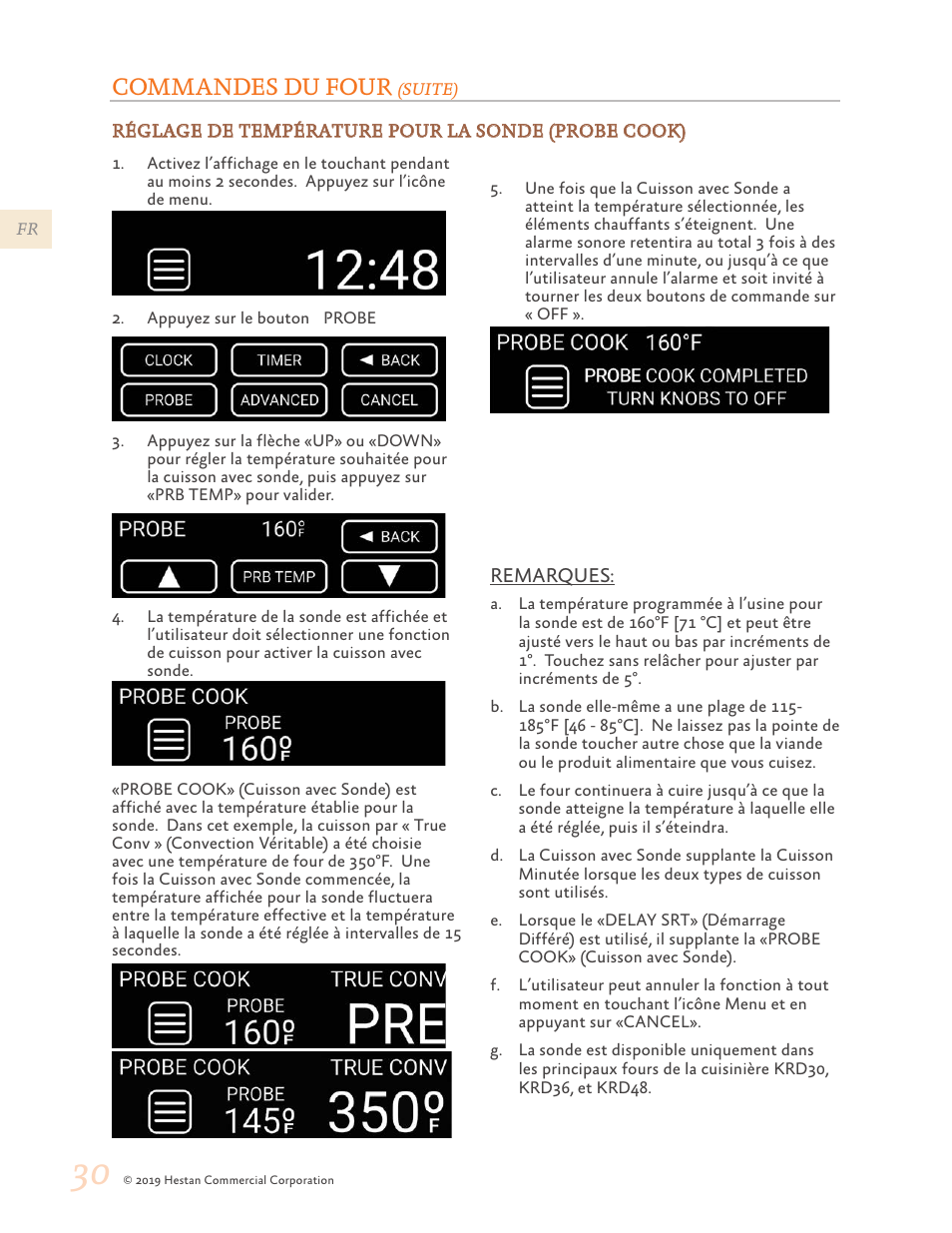 Commandes du four | Hestan 48 Inch Freestanding Dual Fuel Range Use and Care Manual User Manual | Page 86 / 112