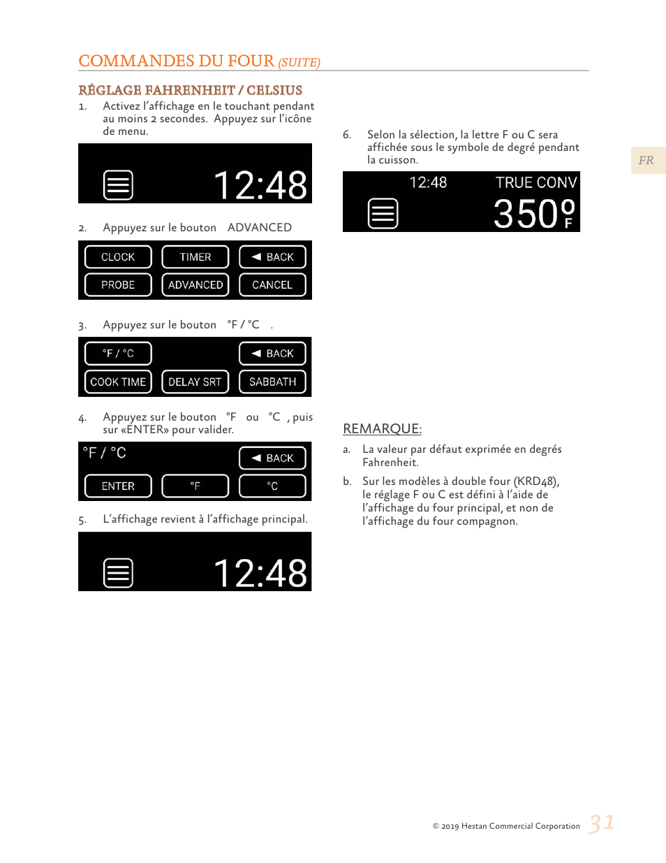 Commandes du four | Hestan 48 Inch Freestanding Dual Fuel Range Use and Care Manual User Manual | Page 87 / 112