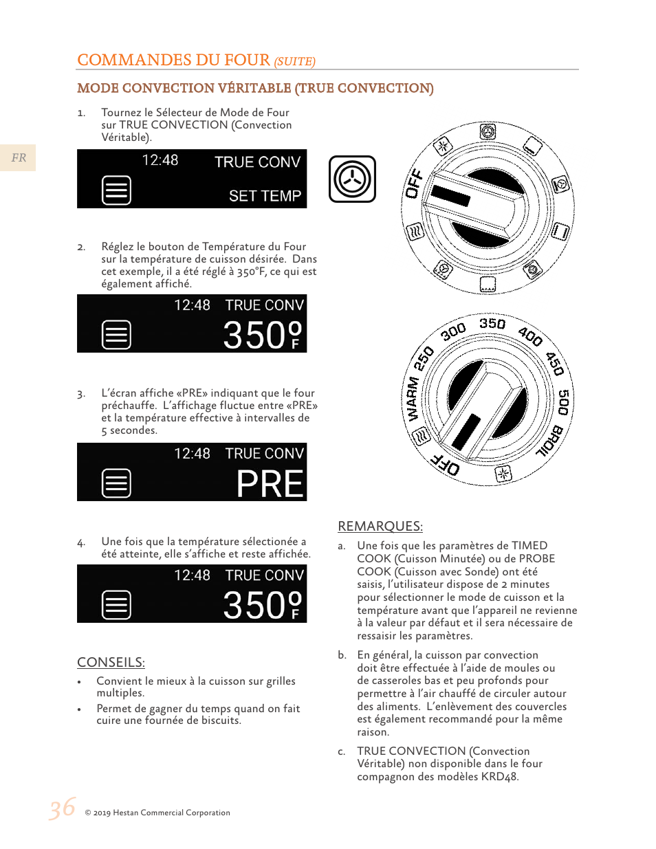 Commandes du four | Hestan 48 Inch Freestanding Dual Fuel Range Use and Care Manual User Manual | Page 92 / 112