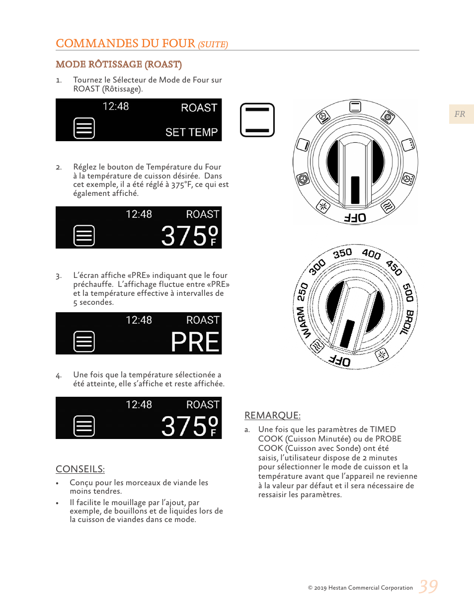 Commandes du four | Hestan 48 Inch Freestanding Dual Fuel Range Use and Care Manual User Manual | Page 95 / 112