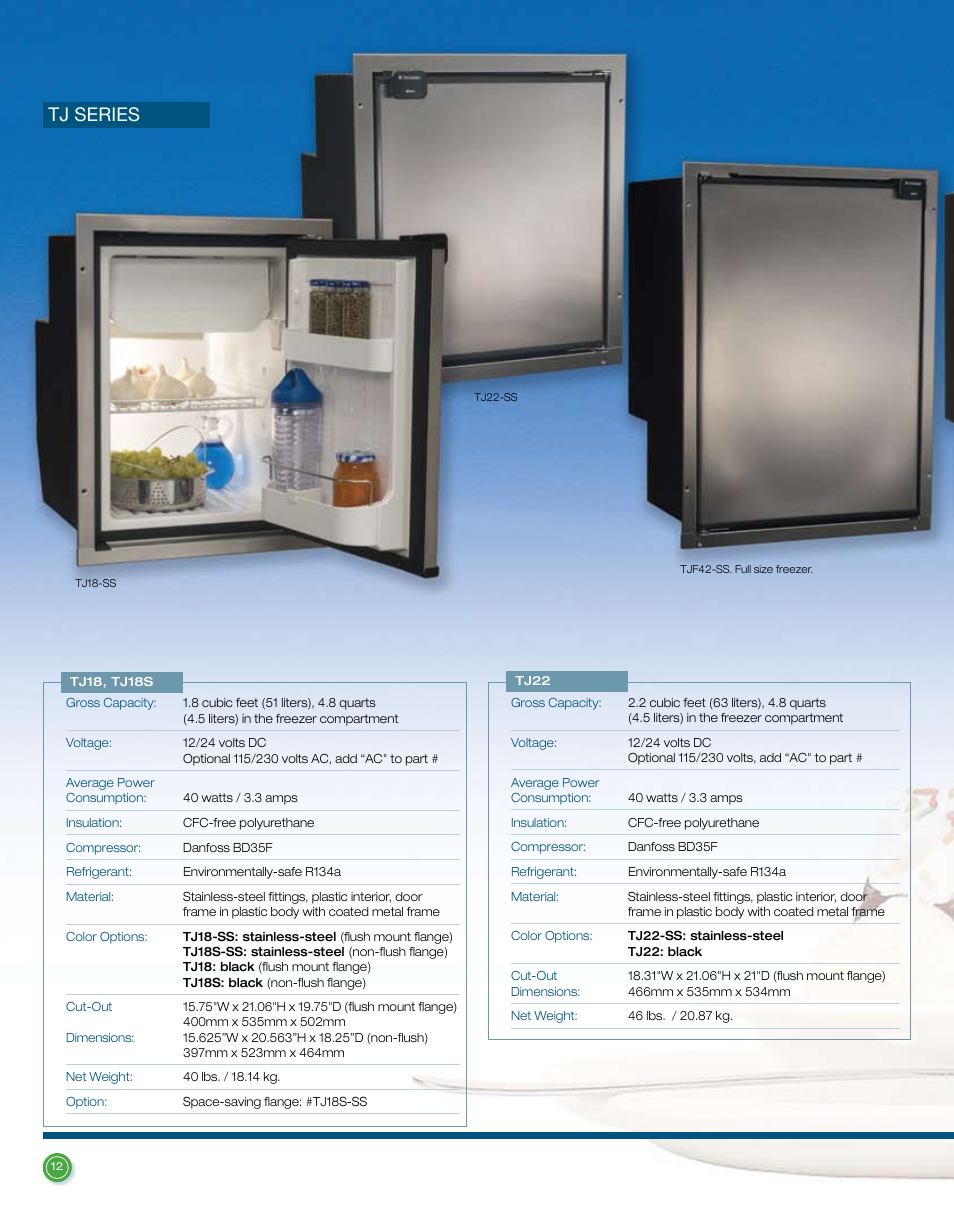 Tj series | Dometic L-0191B User Manual | Page 12 / 32