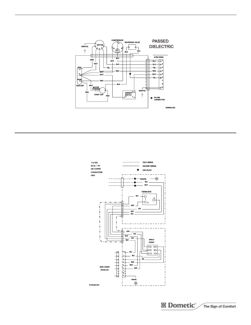 Unit wiring diagram air box wiring diagram, Dielectric, Dielectric passed | Dometic 630025.331 User Manual | Page 10 / 10