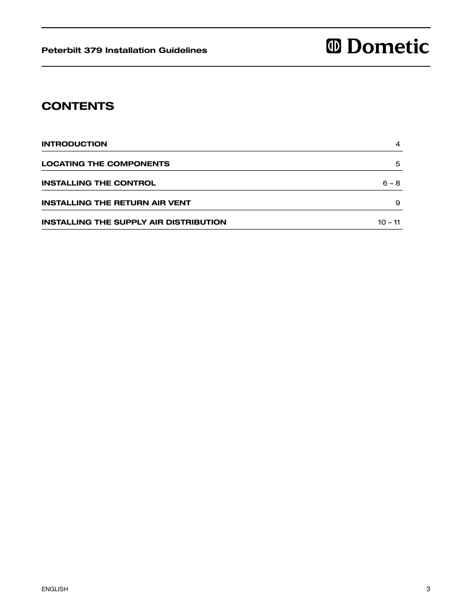Dometic Peterbilt 379 CHASSIS User Manual | Page 3 / 12