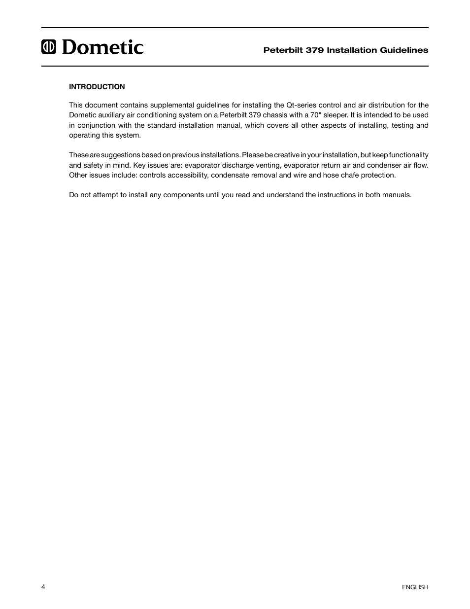 Dometic Peterbilt 379 CHASSIS User Manual | Page 4 / 12
