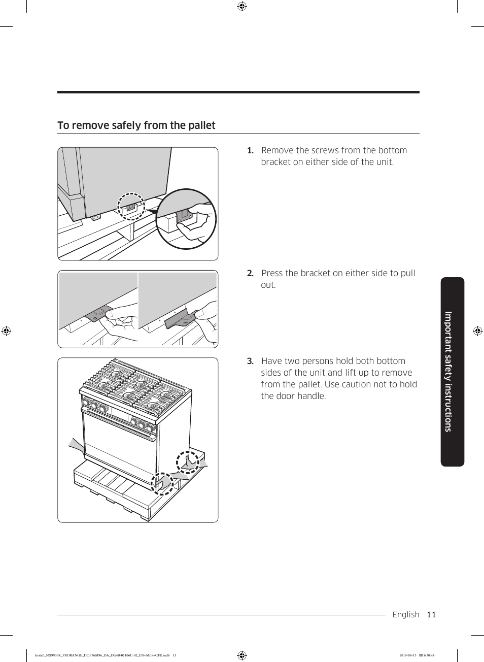 Dacor Contemporary 36 Inch Freestanding Professional Gas Smart Range Installation Manual User Manual | Page 11 / 156