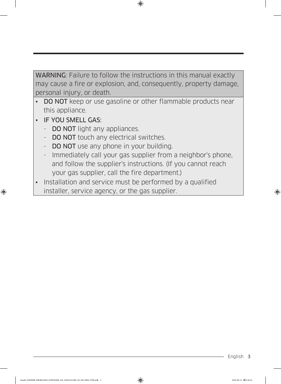 Dacor Contemporary 36 Inch Freestanding Professional Gas Smart Range Installation Manual User Manual | Page 3 / 156