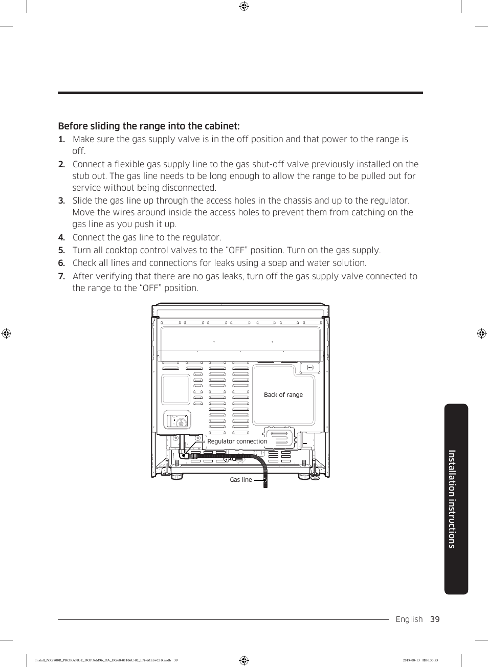 Dacor Contemporary 36 Inch Freestanding Professional Gas Smart Range Installation Manual User Manual | Page 39 / 156