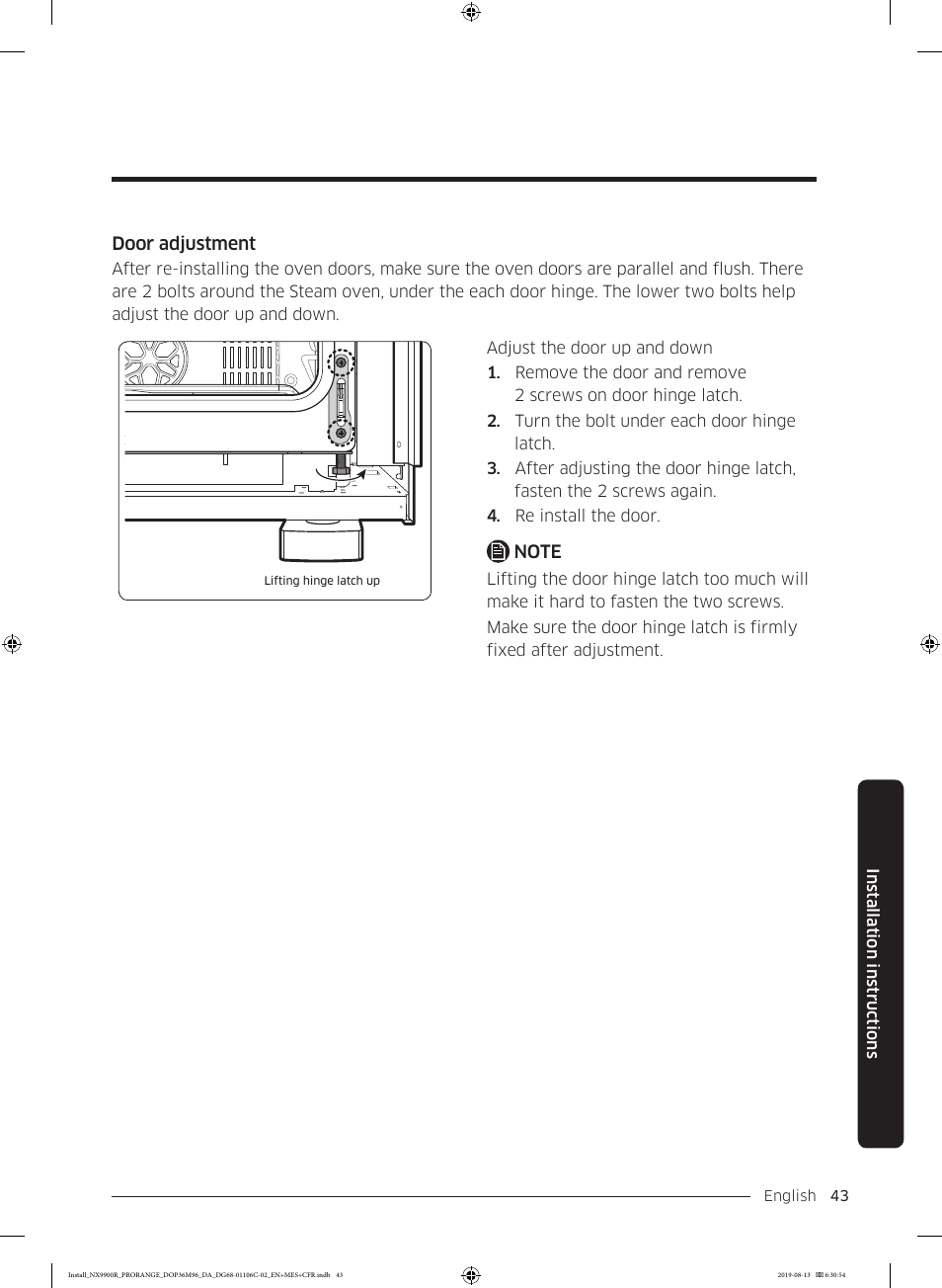 Dacor Contemporary 36 Inch Freestanding Professional Gas Smart Range Installation Manual User Manual | Page 43 / 156