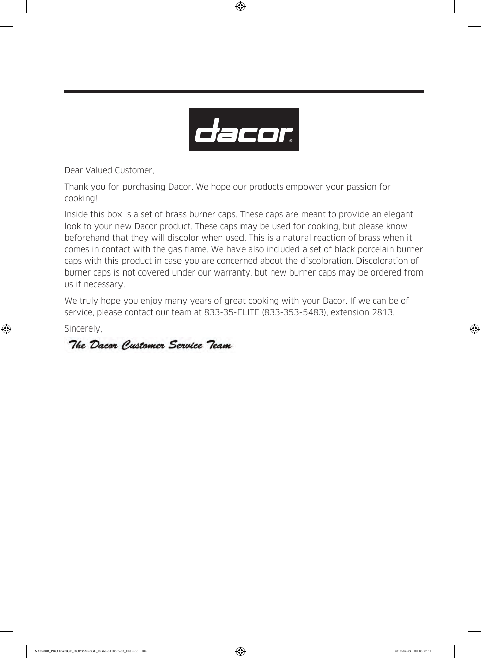 Dacor Contemporary 36 Inch Freestanding Professional Gas Smart Range Use and Care Manual User Manual | Page 104 / 324