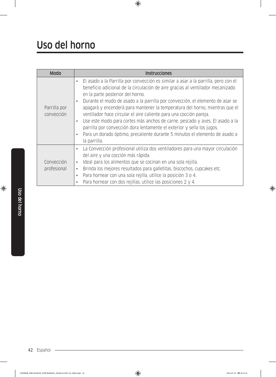 Uso del horno | Dacor Contemporary 36 Inch Freestanding Professional Gas Smart Range Use and Care Manual User Manual | Page 150 / 324