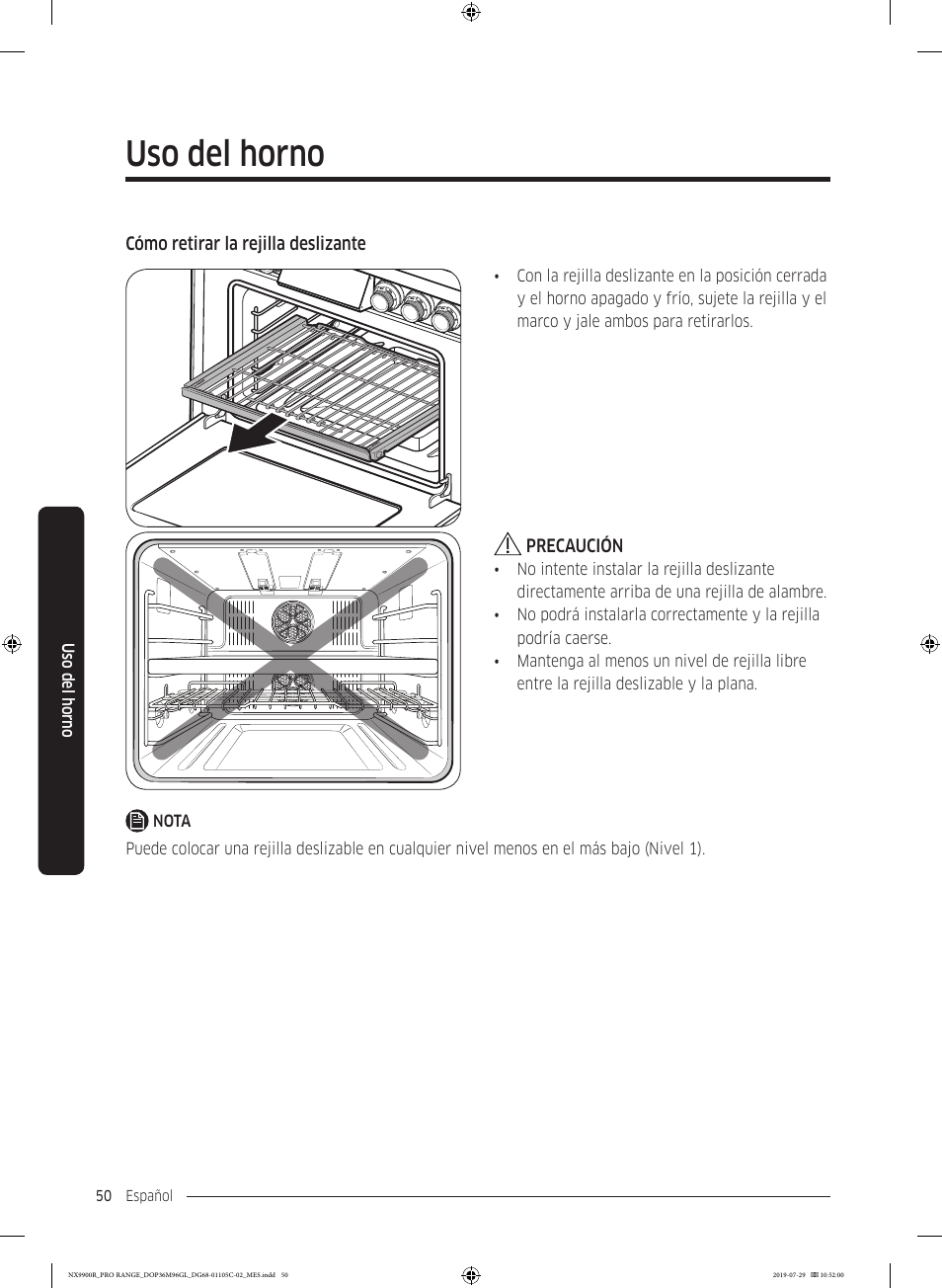 Uso del horno | Dacor Contemporary 36 Inch Freestanding Professional Gas Smart Range Use and Care Manual User Manual | Page 158 / 324