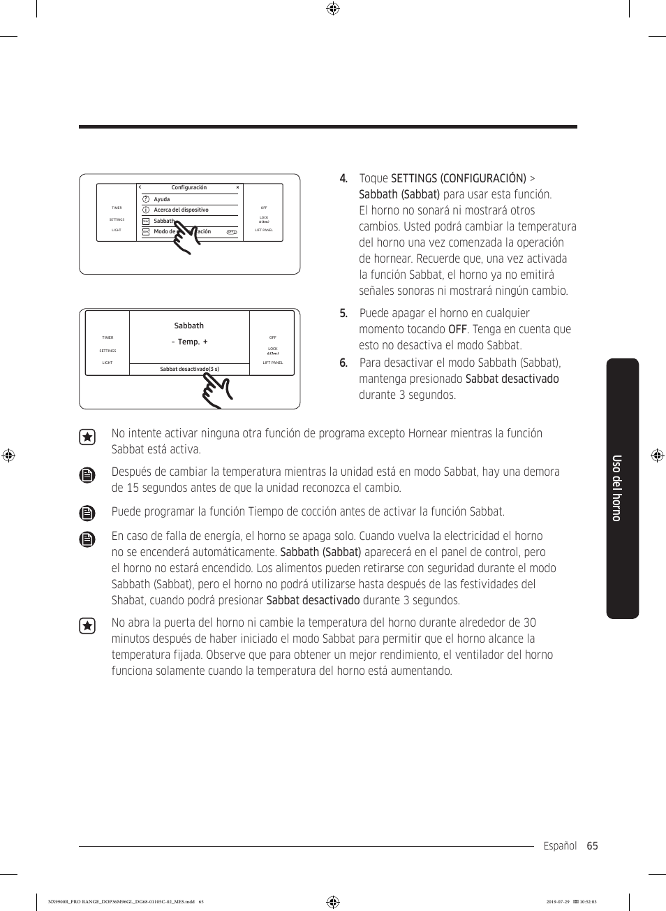 Uso del horno | Dacor Contemporary 36 Inch Freestanding Professional Gas Smart Range Use and Care Manual User Manual | Page 173 / 324