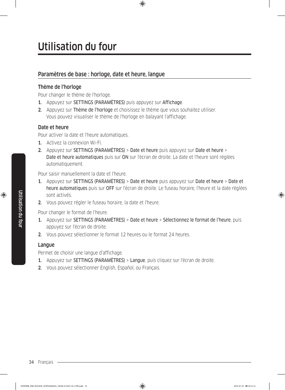 Utilisation du four | Dacor Contemporary 36 Inch Freestanding Professional Gas Smart Range Use and Care Manual User Manual | Page 250 / 324