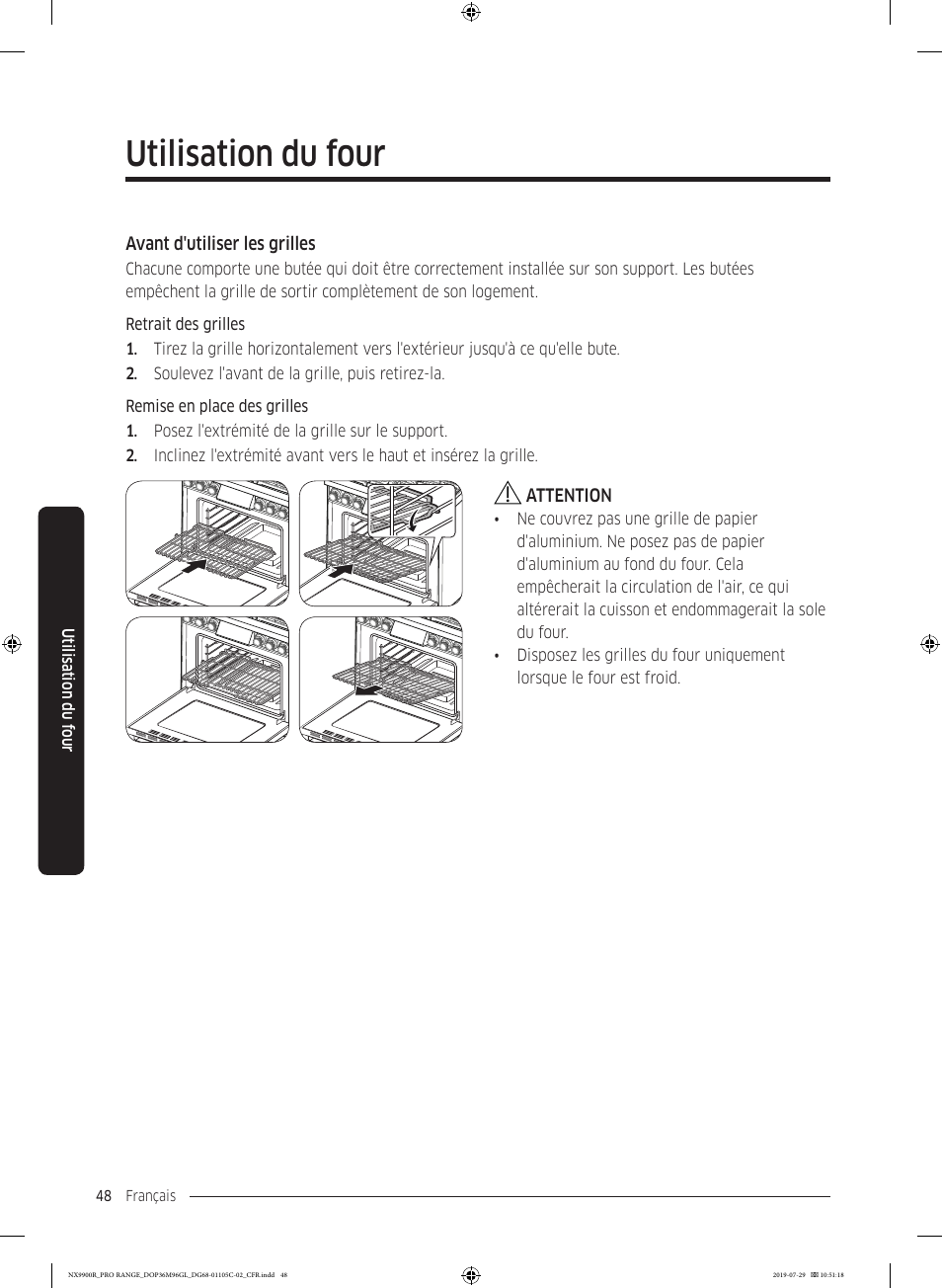 Utilisation du four | Dacor Contemporary 36 Inch Freestanding Professional Gas Smart Range Use and Care Manual User Manual | Page 264 / 324