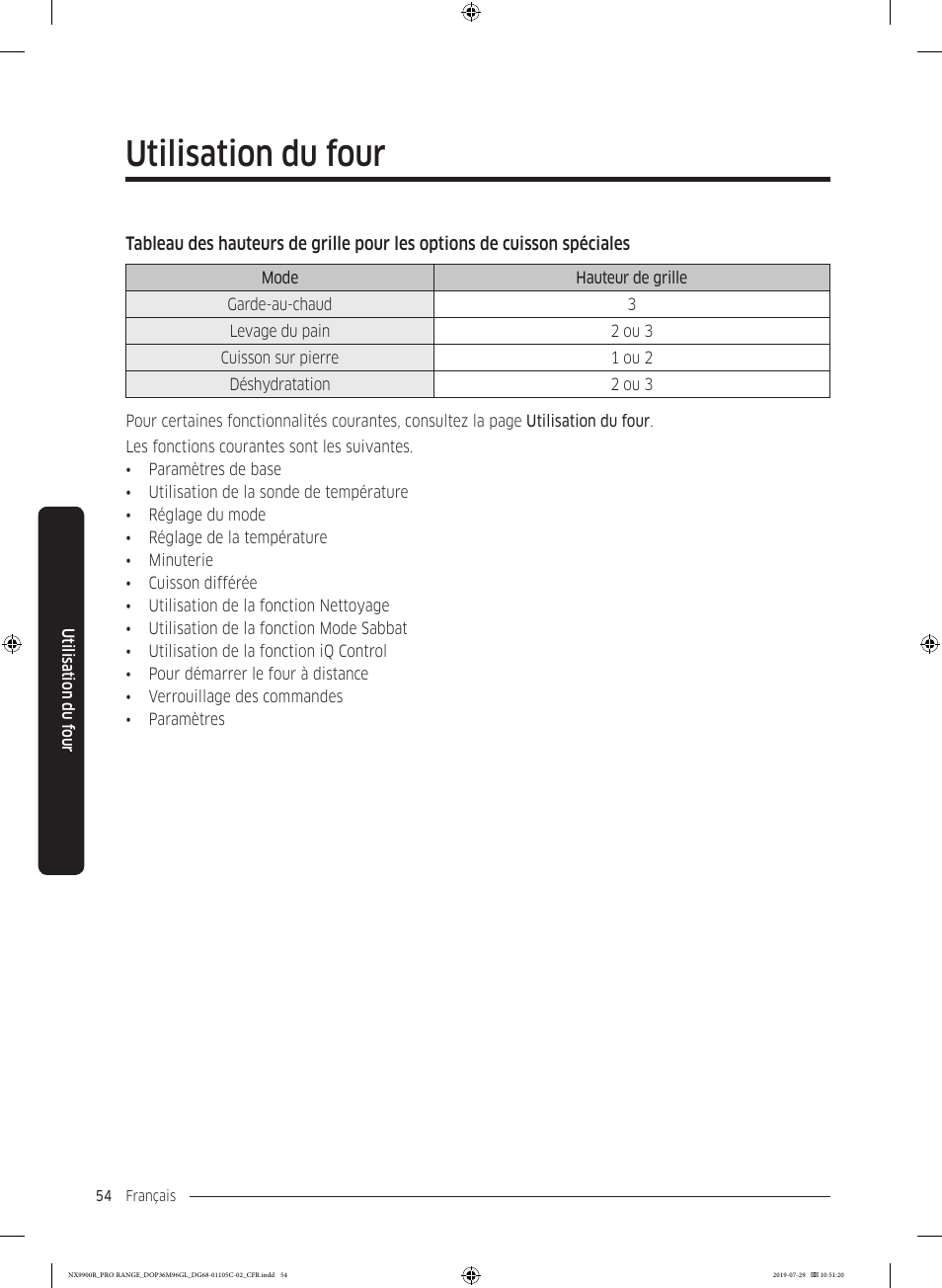 Utilisation du four | Dacor Contemporary 36 Inch Freestanding Professional Gas Smart Range Use and Care Manual User Manual | Page 270 / 324