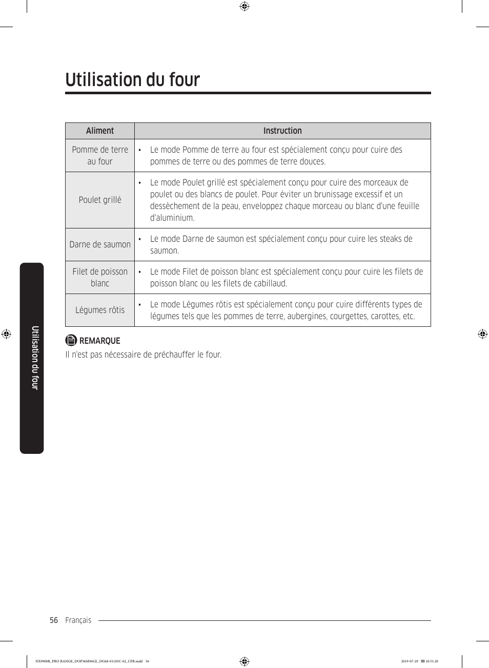 Utilisation du four | Dacor Contemporary 36 Inch Freestanding Professional Gas Smart Range Use and Care Manual User Manual | Page 272 / 324