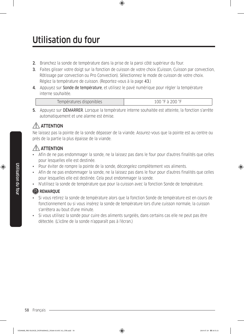 Utilisation du four | Dacor Contemporary 36 Inch Freestanding Professional Gas Smart Range Use and Care Manual User Manual | Page 274 / 324