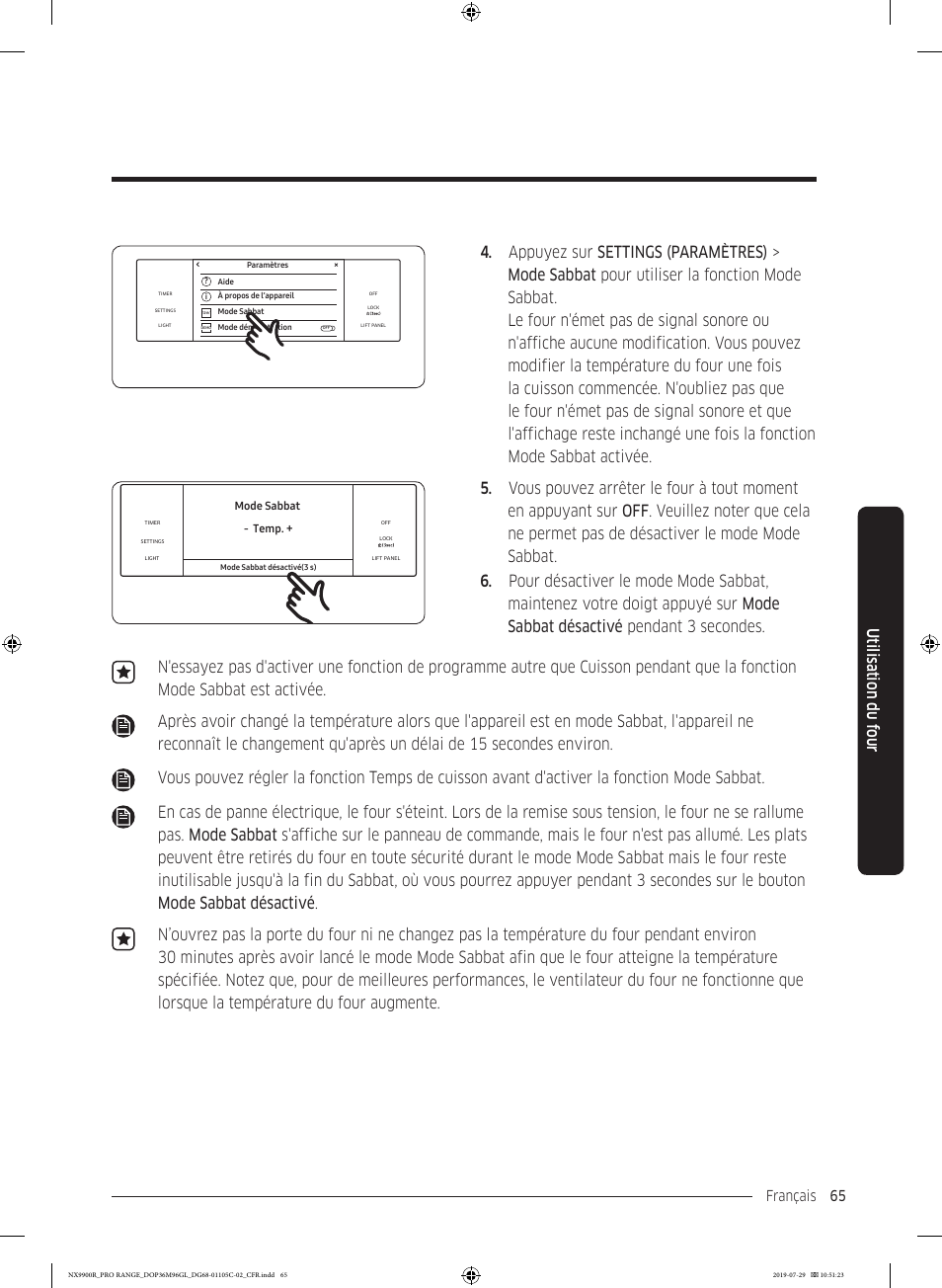 Utilisation du f our | Dacor Contemporary 36 Inch Freestanding Professional Gas Smart Range Use and Care Manual User Manual | Page 281 / 324