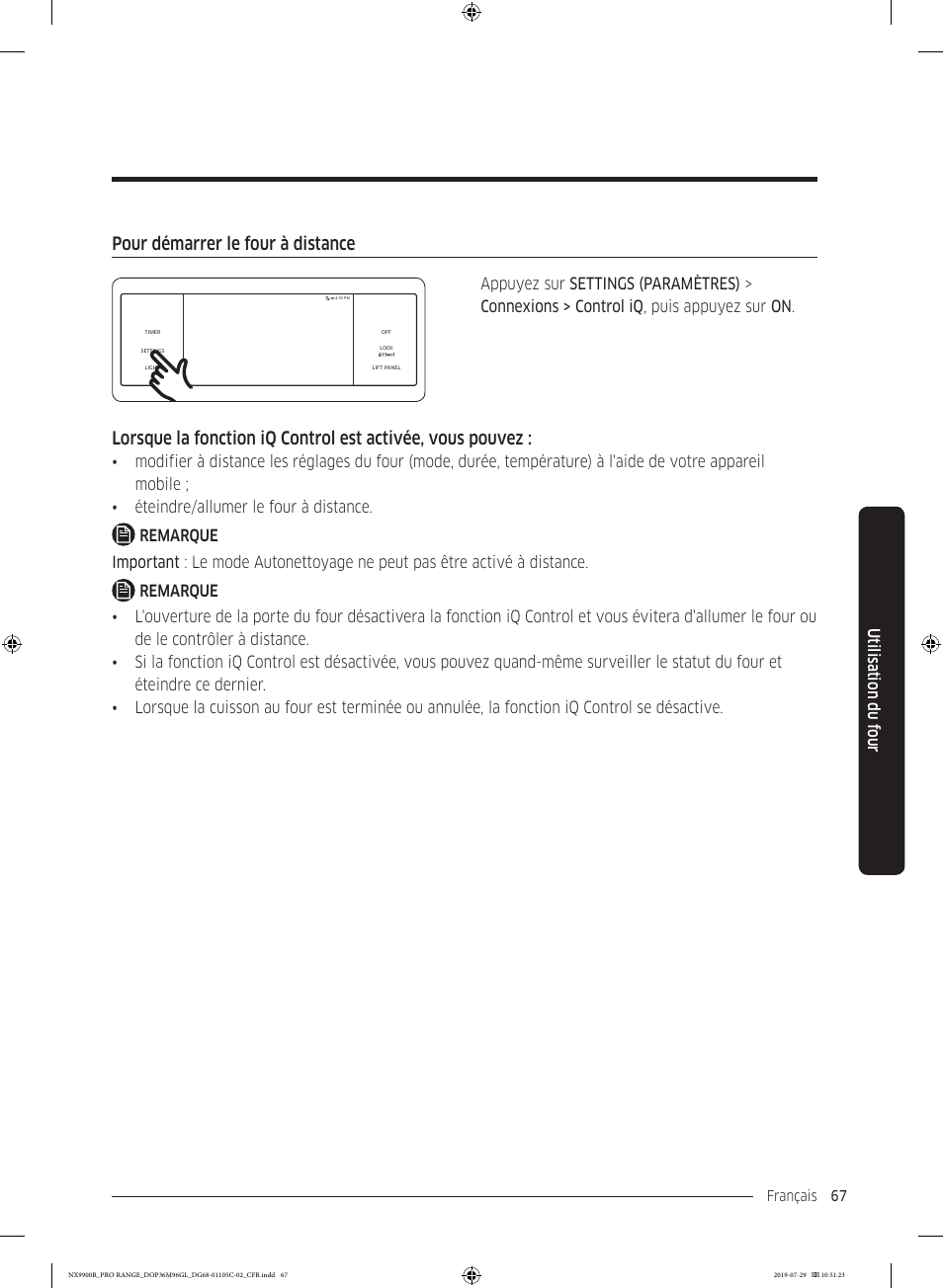 Pour démarrer le four à distance | Dacor Contemporary 36 Inch Freestanding Professional Gas Smart Range Use and Care Manual User Manual | Page 283 / 324