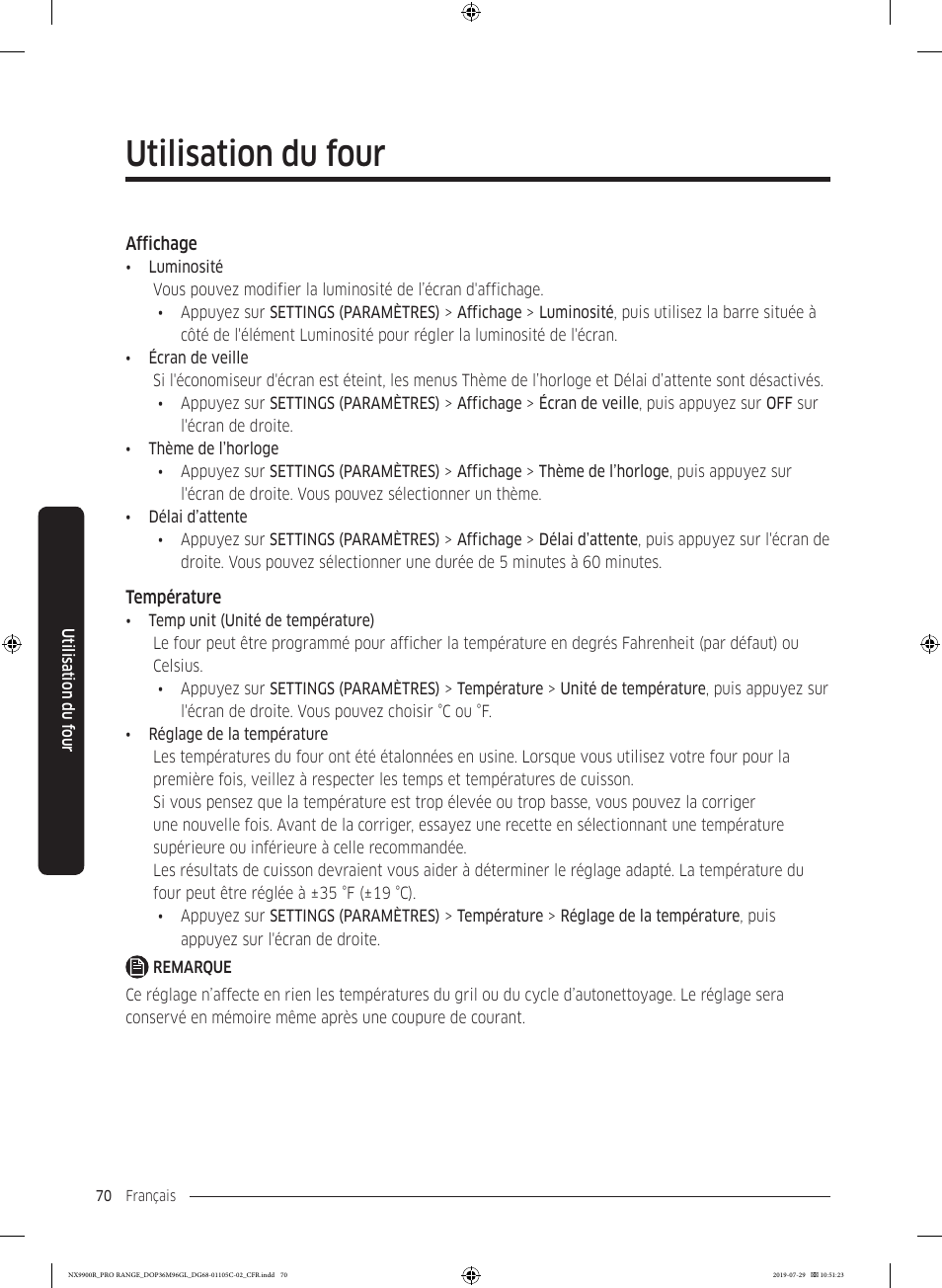 Utilisation du four | Dacor Contemporary 36 Inch Freestanding Professional Gas Smart Range Use and Care Manual User Manual | Page 286 / 324