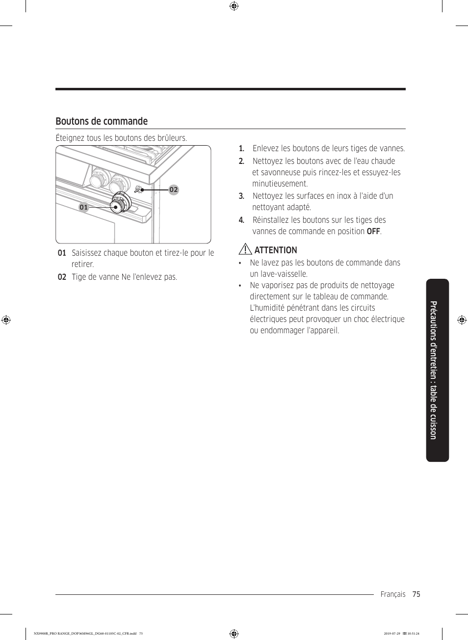 Boutons de commande | Dacor Contemporary 36 Inch Freestanding Professional Gas Smart Range Use and Care Manual User Manual | Page 291 / 324
