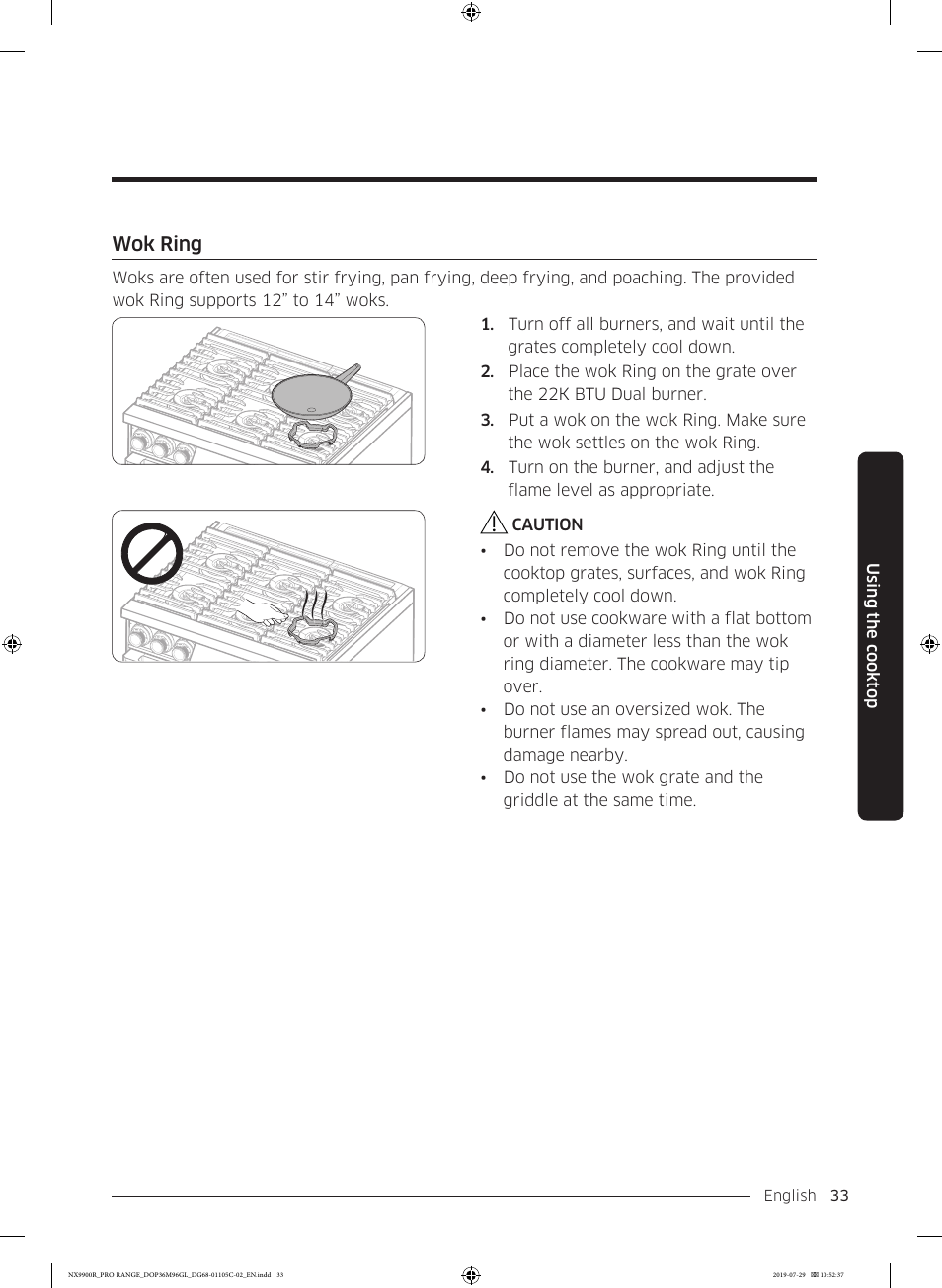 Wok ring | Dacor Contemporary 36 Inch Freestanding Professional Gas Smart Range Use and Care Manual User Manual | Page 33 / 324