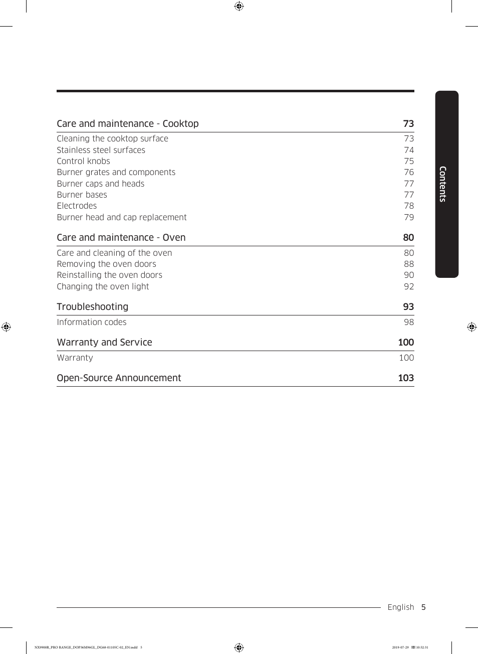 Dacor Contemporary 36 Inch Freestanding Professional Gas Smart Range Use and Care Manual User Manual | Page 5 / 324