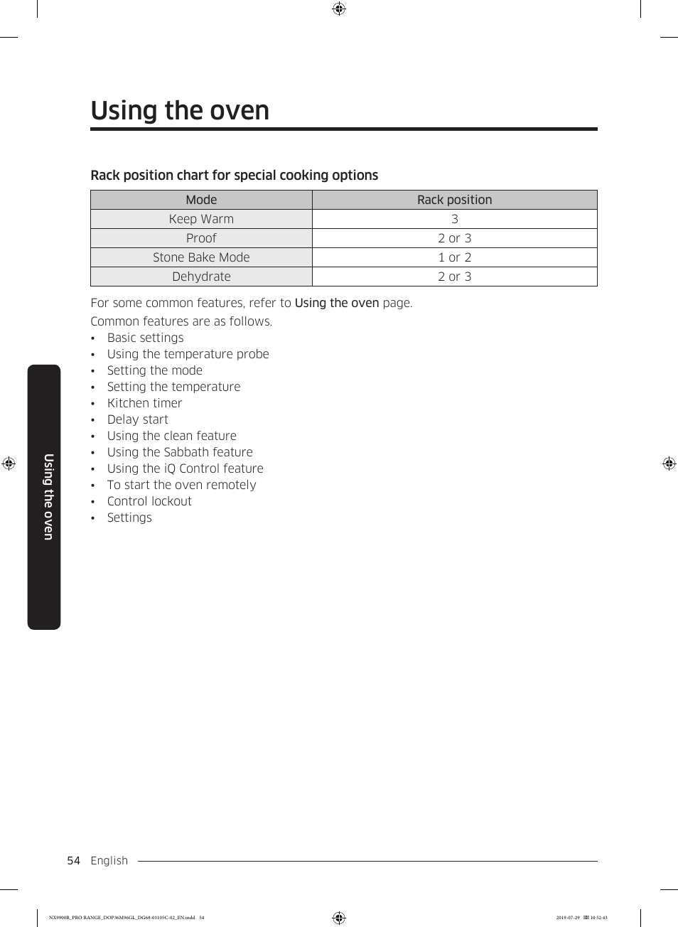 Using the oven | Dacor Contemporary 36 Inch Freestanding Professional Gas Smart Range Use and Care Manual User Manual | Page 54 / 324