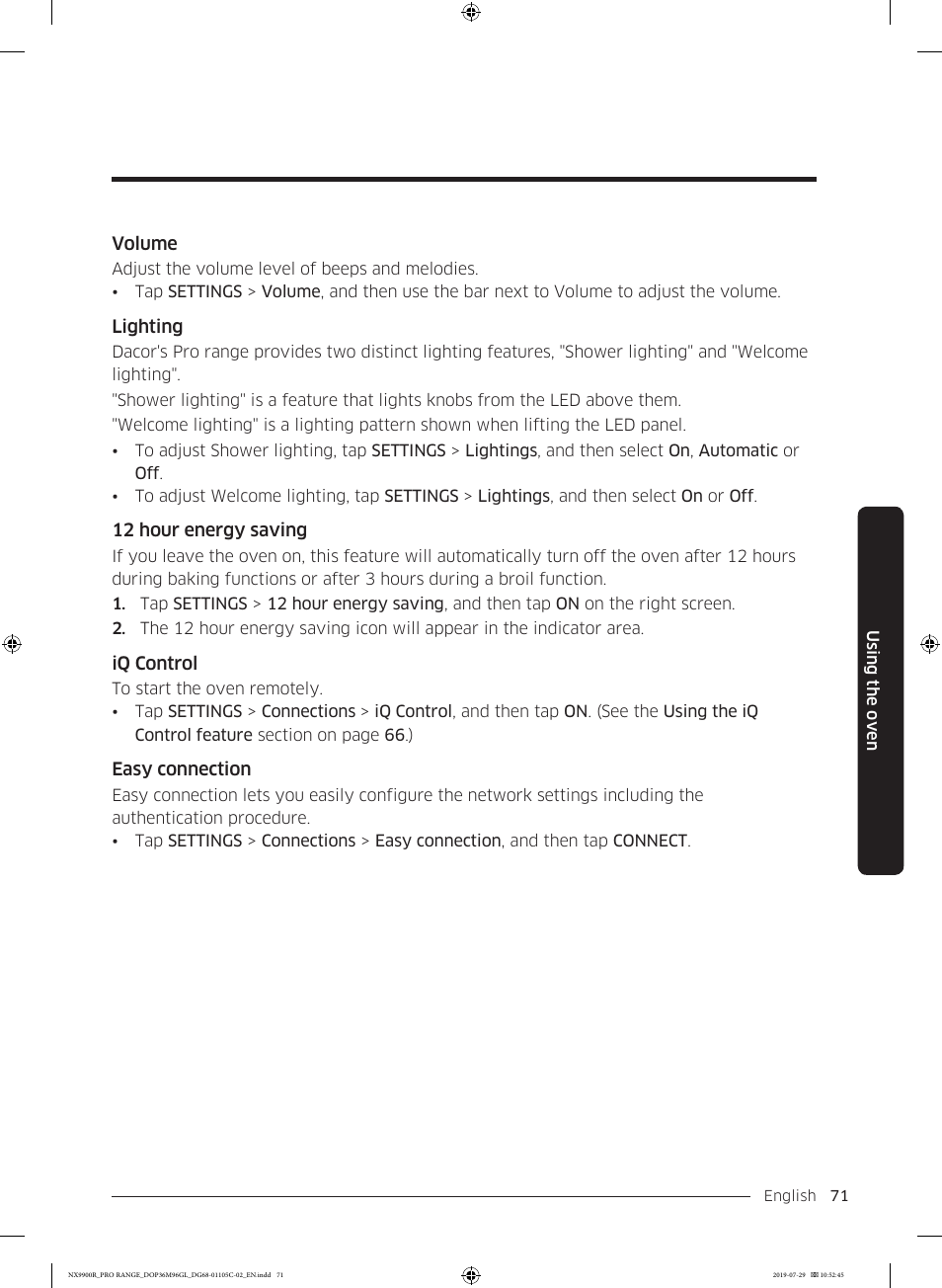 Dacor Contemporary 36 Inch Freestanding Professional Gas Smart Range Use and Care Manual User Manual | Page 71 / 324