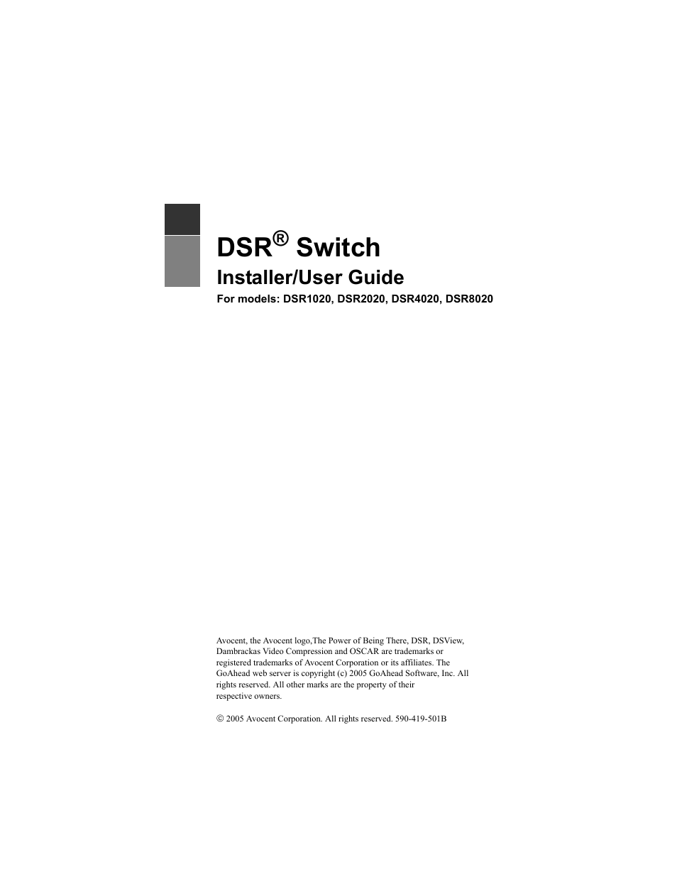 Avocent DSR1020 User Manual | 96 pages