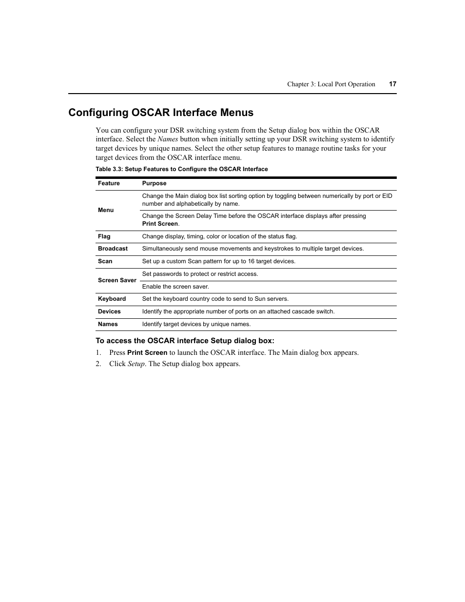 Configuring oscar interface menus | Avocent DSR1020 User Manual | Page 25 / 96