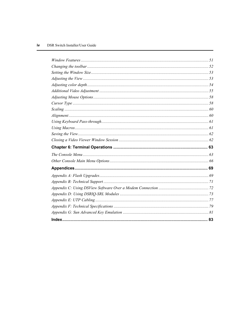Avocent DSR1020 User Manual | Page 4 / 96
