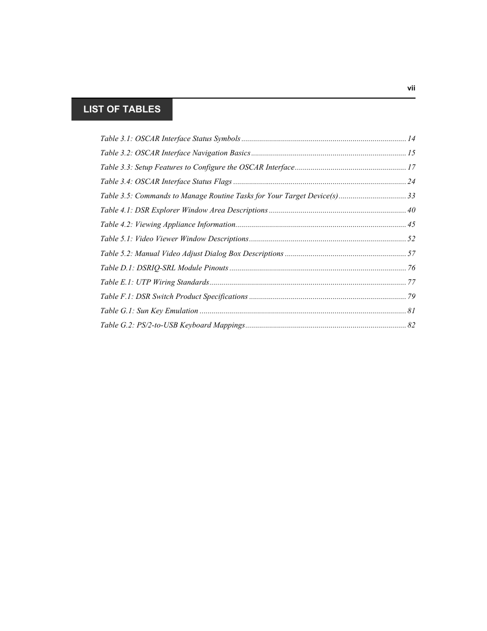 Avocent DSR1020 User Manual | Page 7 / 96