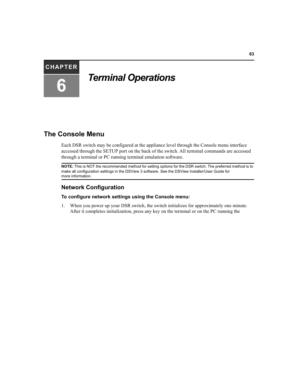 Terminal operations | Avocent DSR1020 User Manual | Page 71 / 96