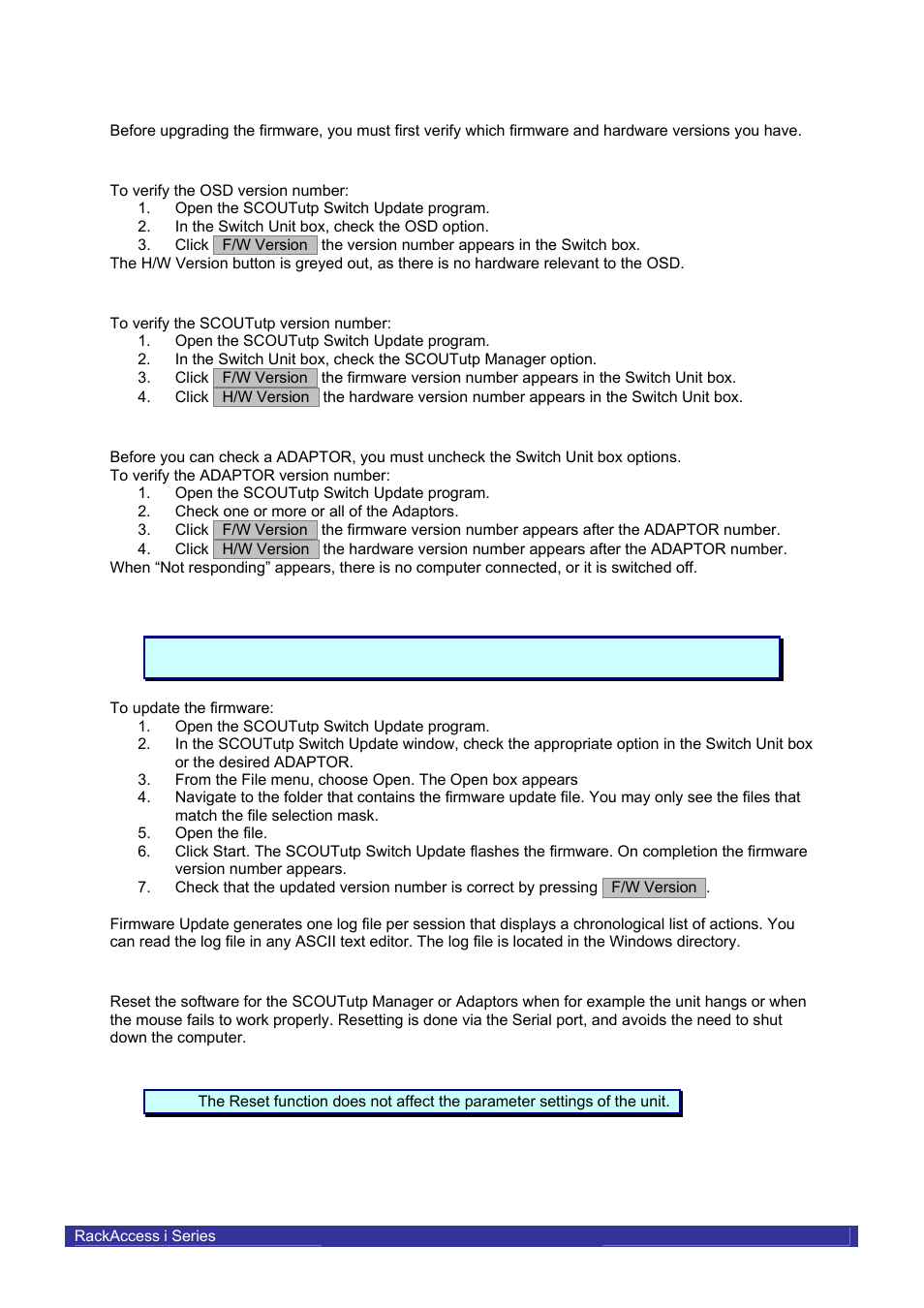 Verifying the version numbers, Updating the firmware | Daxten RACKACCESS 16I User Manual | Page 17 / 21