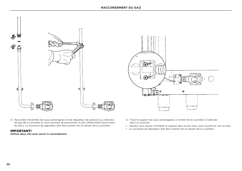 Important, Raccordement du gaz | Fisher & Paykel Series 7 Classic Series 36 Inch Freestanding Gas Range Installation Guide User Manual | Page 48 / 56