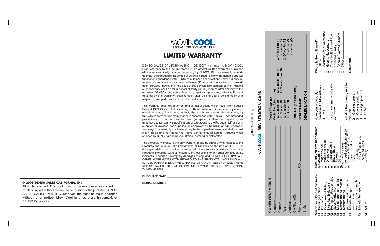 Limited warranty | DENSO CORPORATION 18 User Manual | Page 2 / 28