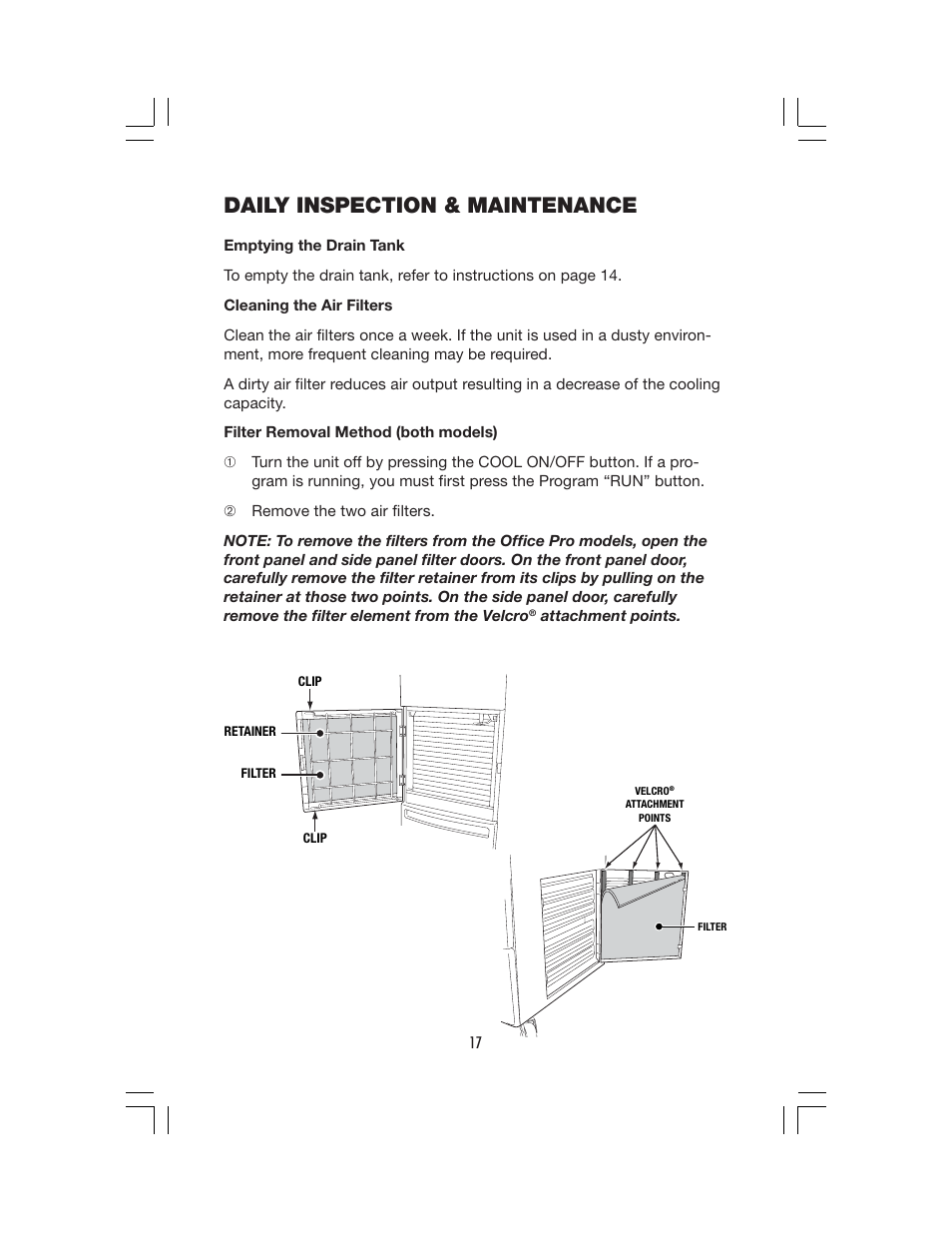 Daily inspection & maintenance | DENSO CORPORATION OFFICE PRO 24 User Manual | Page 23 / 28