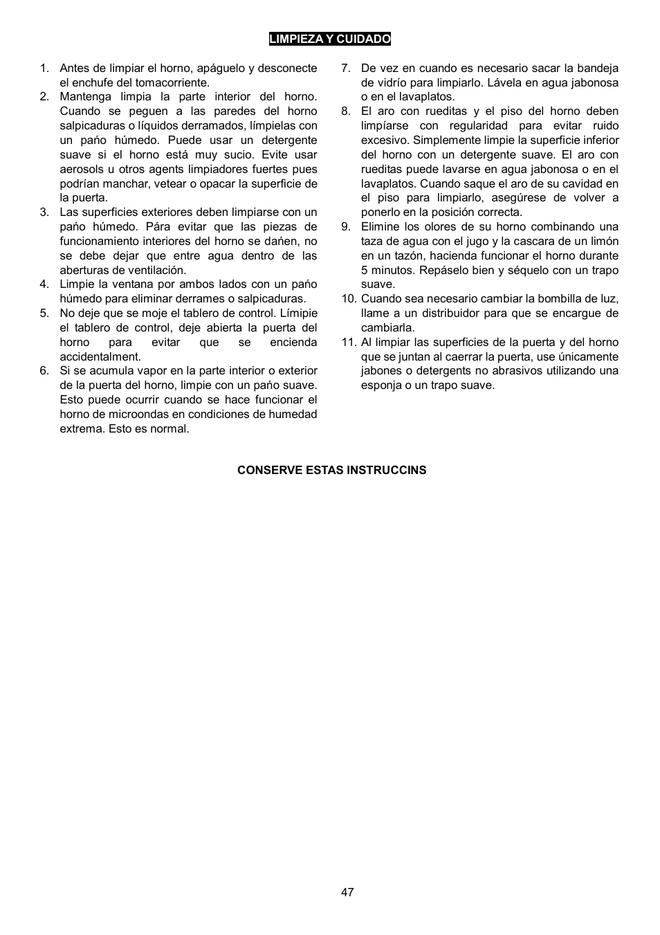 Danby DMW1148SS User Manual | Page 50 / 52