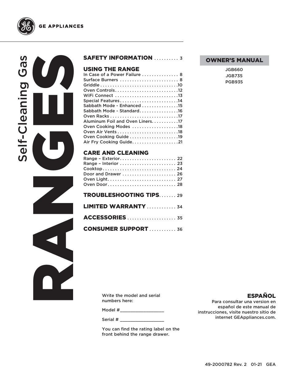 GE Profile 30 Inch Gas Smart Range User/Care Manual User Manual | 70 pages