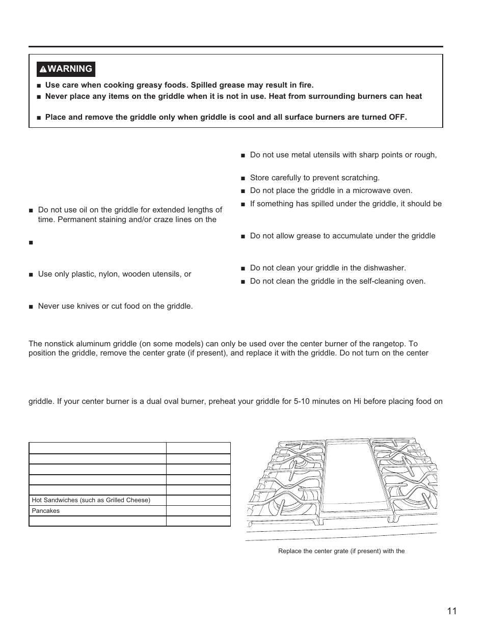 Griddle (on some models), Using the range: griddle, Positioning your griddle | Preheating your griddle | GE Profile 30 Inch Gas Smart Range User/Care Manual User Manual | Page 11 / 70