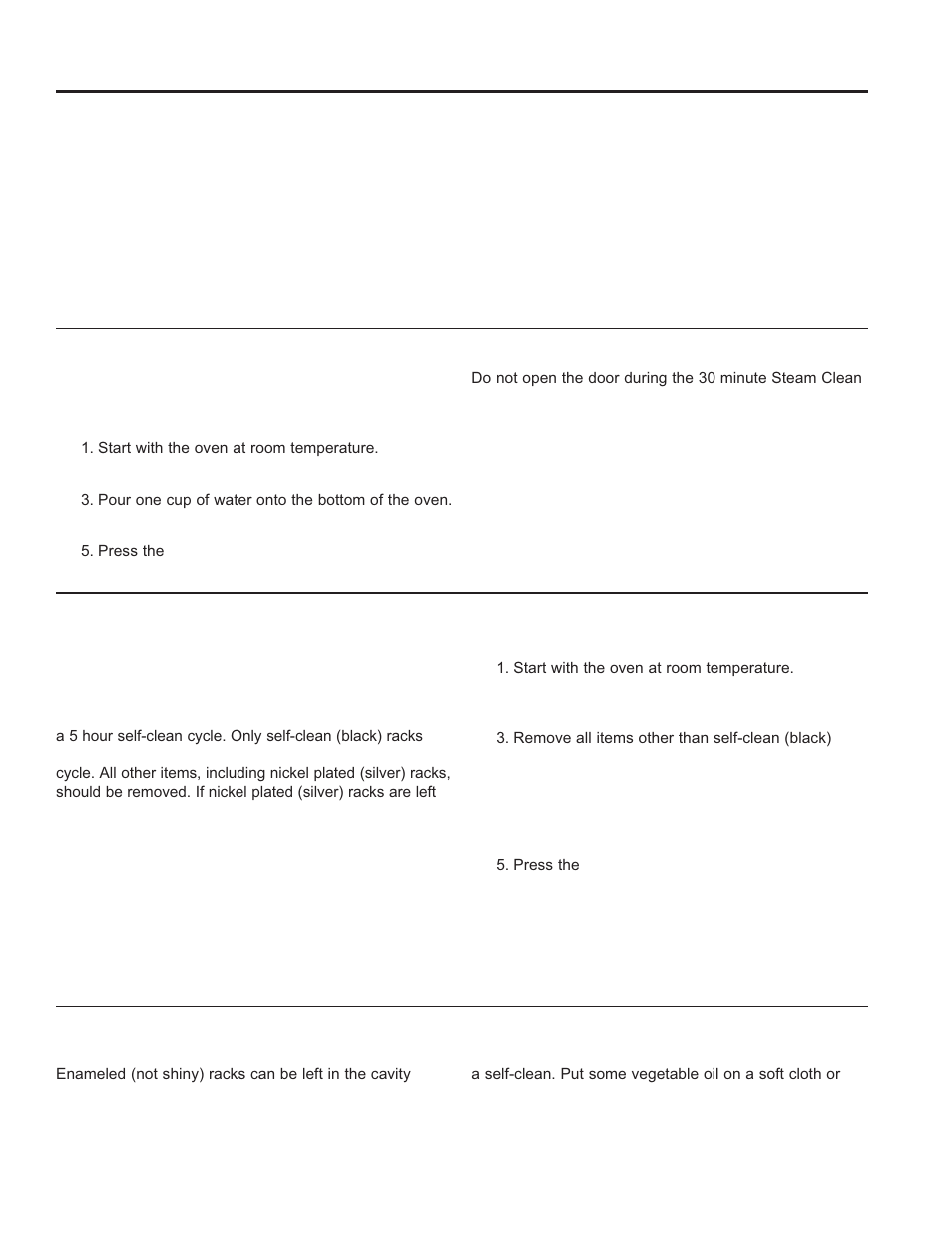 Range – interior, Care and cleaning: range – interior, Manual cleaning | Steam clean mode (on some models), Self clean mode, Racks | GE Profile 30 Inch Gas Smart Range User/Care Manual User Manual | Page 23 / 70