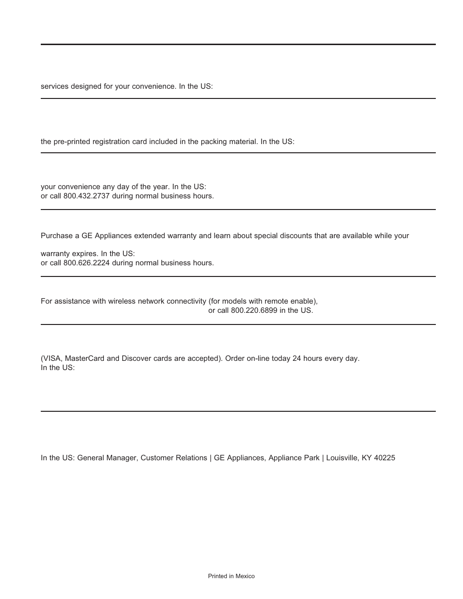 Consumer support consumer support, Ge appliances website, Register your appliance | Schedule service, Extended warranties, Remote connectivity, Parts and accessories, Contact us | GE Profile 30 Inch Gas Smart Range User/Care Manual User Manual | Page 36 / 70