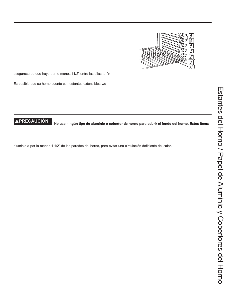 Estantes del horno, Papel de aluminio y cobertores del horno | GE Profile 30 Inch Gas Smart Range User/Care Manual User Manual | Page 53 / 70