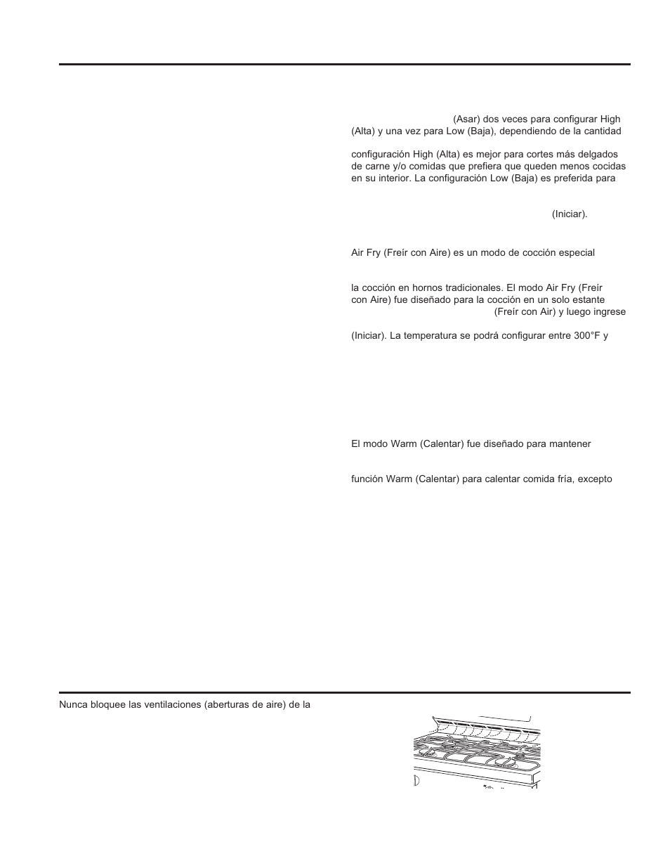 Uso de la cocina: modos de cocción en horno | GE Profile 30 Inch Gas Smart Range User/Care Manual User Manual | Page 54 / 70